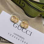Premium Sparkling Zircon G Stud Earrings