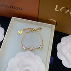 Monogram Crystal Diamond Adjustable Bracelet