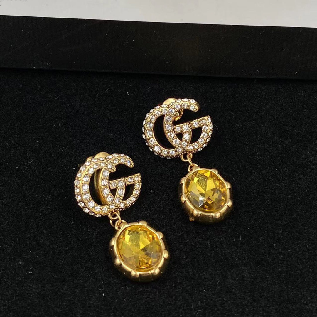 Vintage Colored Gemstone Earrings