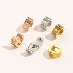 Monogram Stamped Stud Earrings