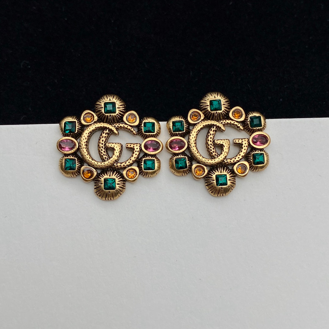 Vintage Colored Diamond Stud Earrings