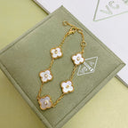 Classic White Four-leaf Clover Bracelet
