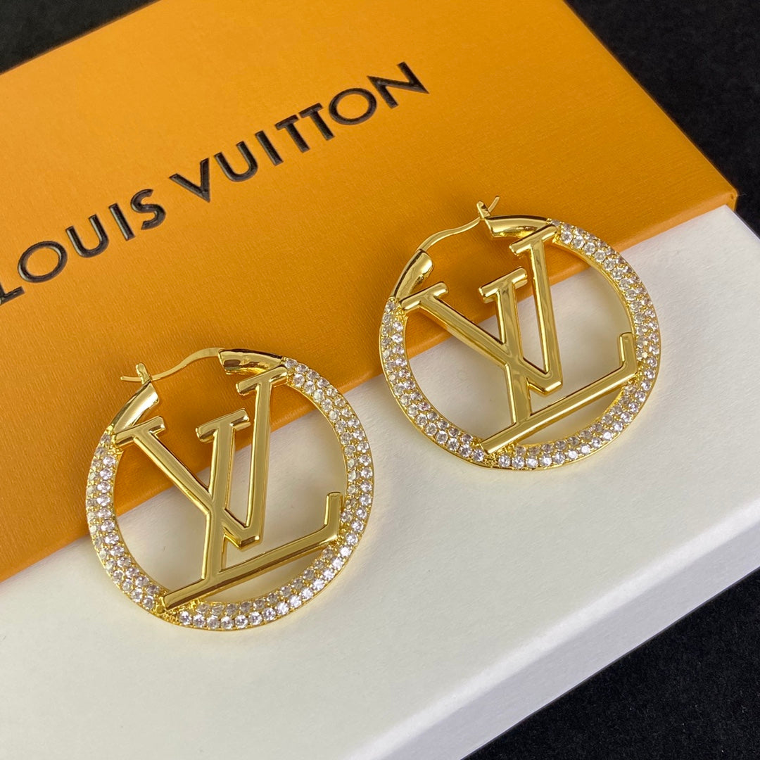 Personalized  4CM Letter Zircon Earrings