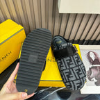 Fendi Autumn and Winter Retro Embossed Flat Slippers – slippers product image 11