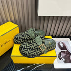 Fendi Autumn and Winter Retro Embossed Flat Slippers – slippers product image 6