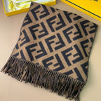 Fendi Cashmere 2-Color Classic FF Tassel Scarf for Women – product image 1