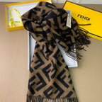 Fendi Cashmere 2-Color Classic FF Tassel Scarf for Women – product image 10