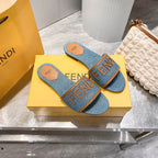 Fendi Embroidered Letters Flat Slippers – slippers product image 1