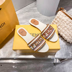 Fendi Embroidered Letters Flat Slippers – slippers product image 2
