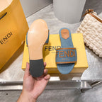 Fendi Embroidered Letters Flat Slippers – slippers product image 8