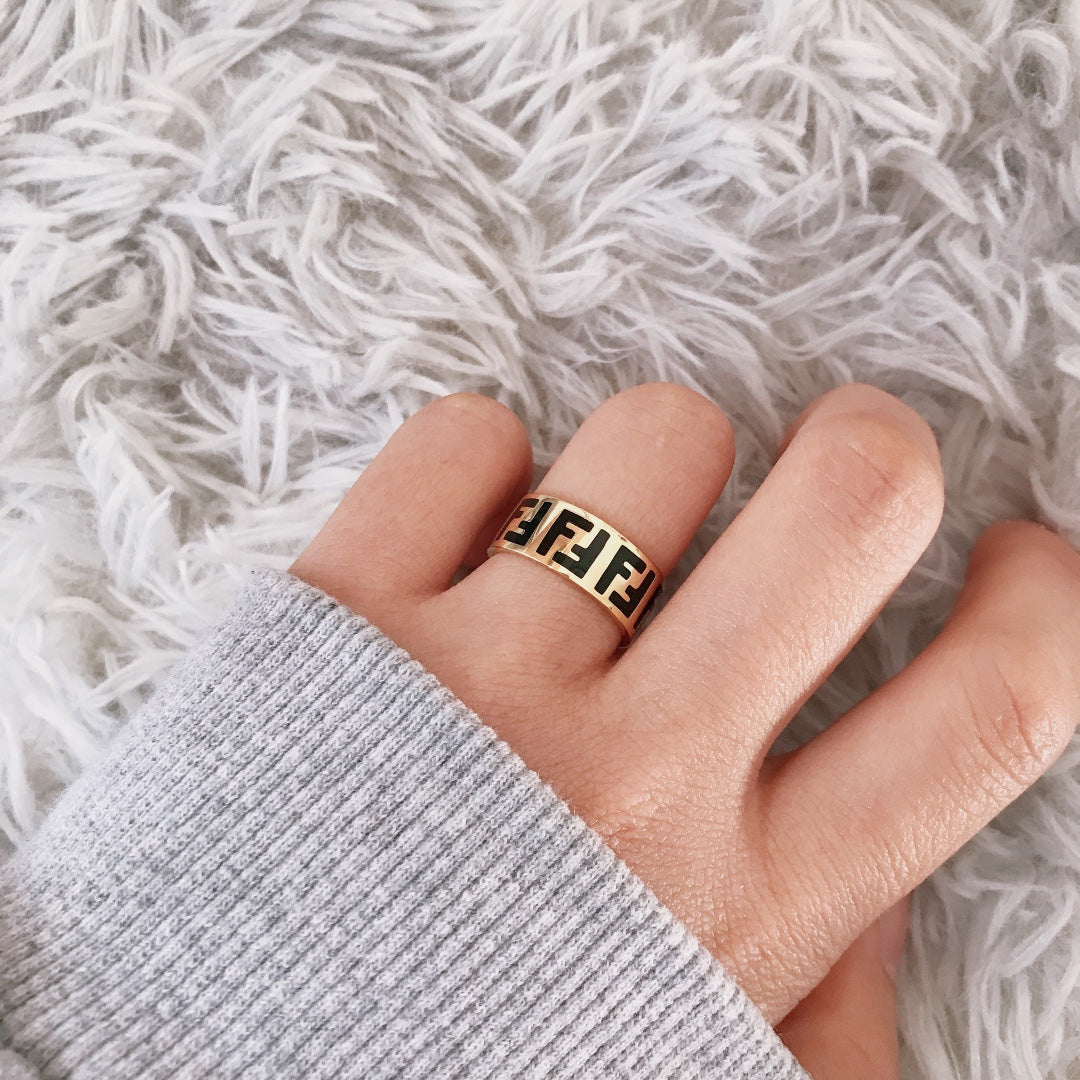 Fendi F Letter Ring – Luxury Designer Jewelry – product image 2