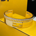 Fendi F Letter Wide Open Bracelet – Luxury Jewelry – product image 1