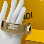 Fendi F Letter Wide Open Bracelet – Luxury Jewelry – product image 3
