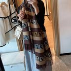 Fendi FF Monogram Cashmere Fringed Scarf Shawl for Women – product image 18
