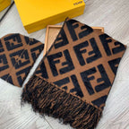 Fendi FF Monogram Cashmere Scarf Hat Set for Women – product image 1
