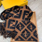 Fendi FF Monogram Cashmere Scarf Hat Set for Women – product image 9