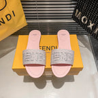 Fendi Full Diamond Flat Slippers – slippers product image 1