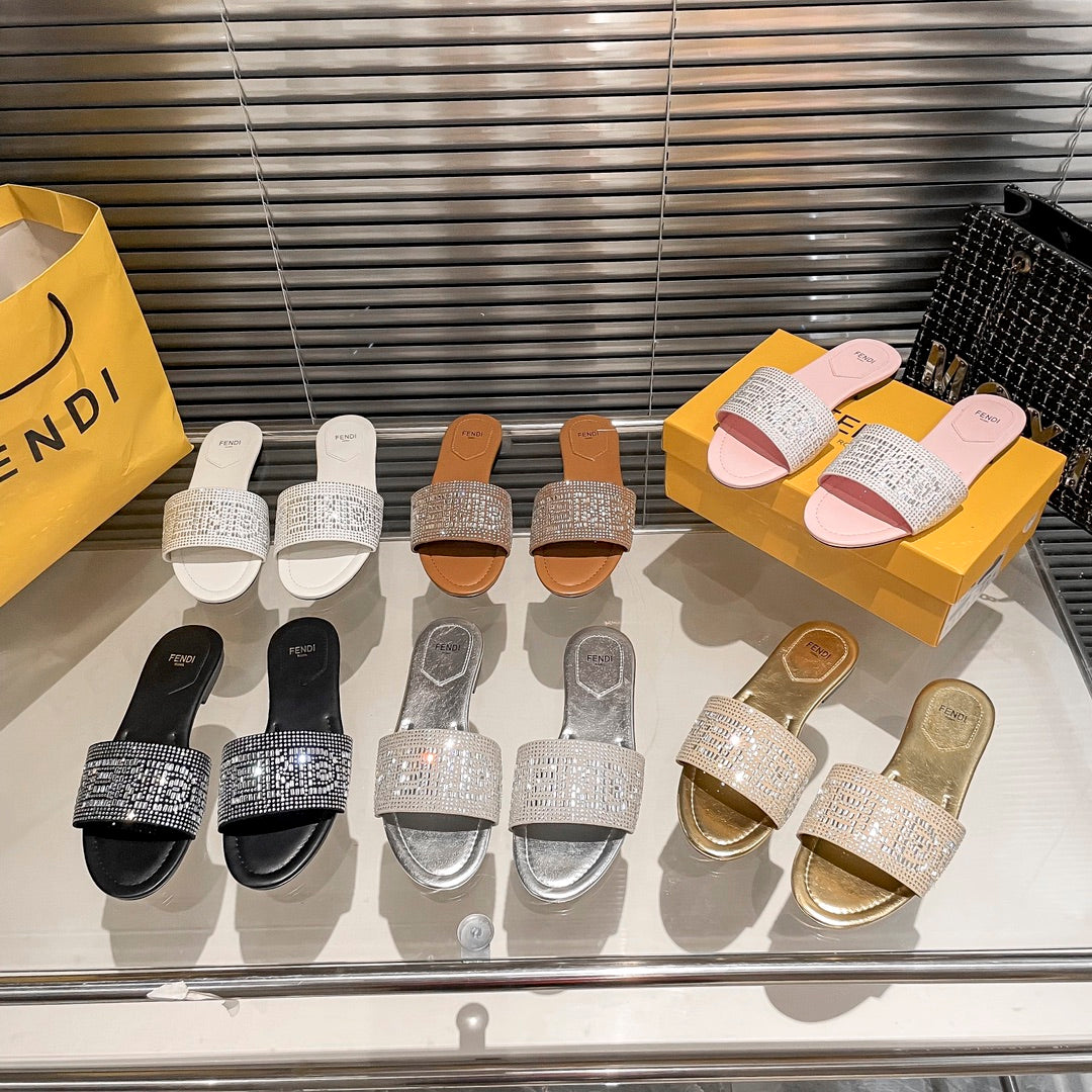 Fendi Full Diamond Flat Slippers – slippers product image 13
