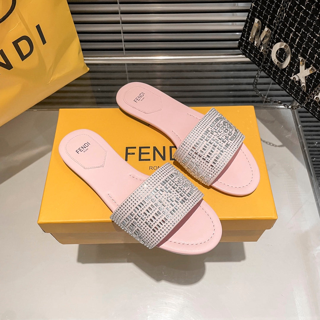 Fendi Full Diamond Flat Slippers – slippers product image 14