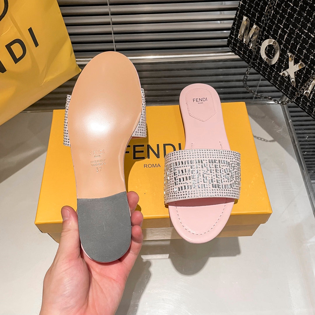 Fendi Full Diamond Flat Slippers – slippers product image 15