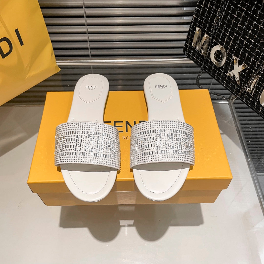Fendi Full Diamond Flat Slippers – slippers product image 2
