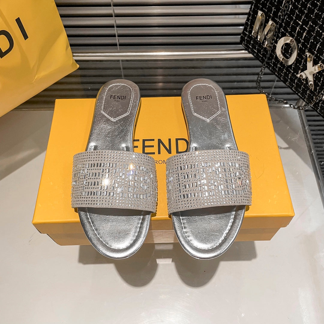 Fendi Full Diamond Flat Slippers – slippers product image 6