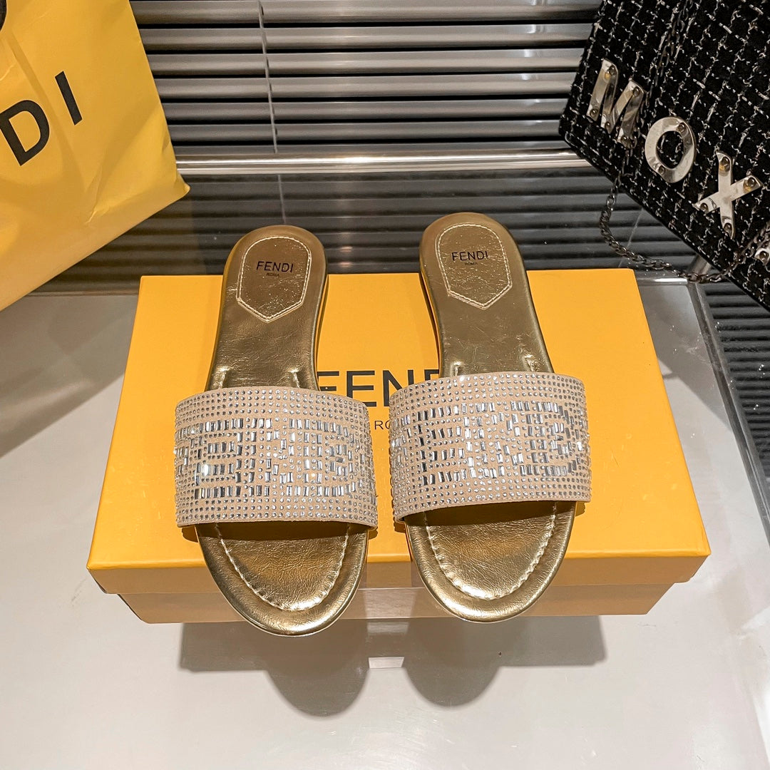 Fendi Full Diamond Flat Slippers – slippers product image 8