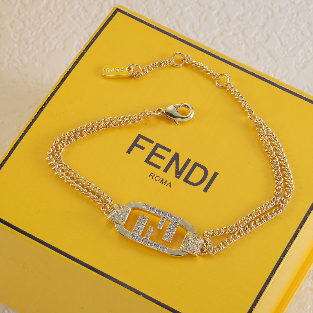 Fendi Interlocking F Crystal Bracelet – Luxury Jewelry – product image 1