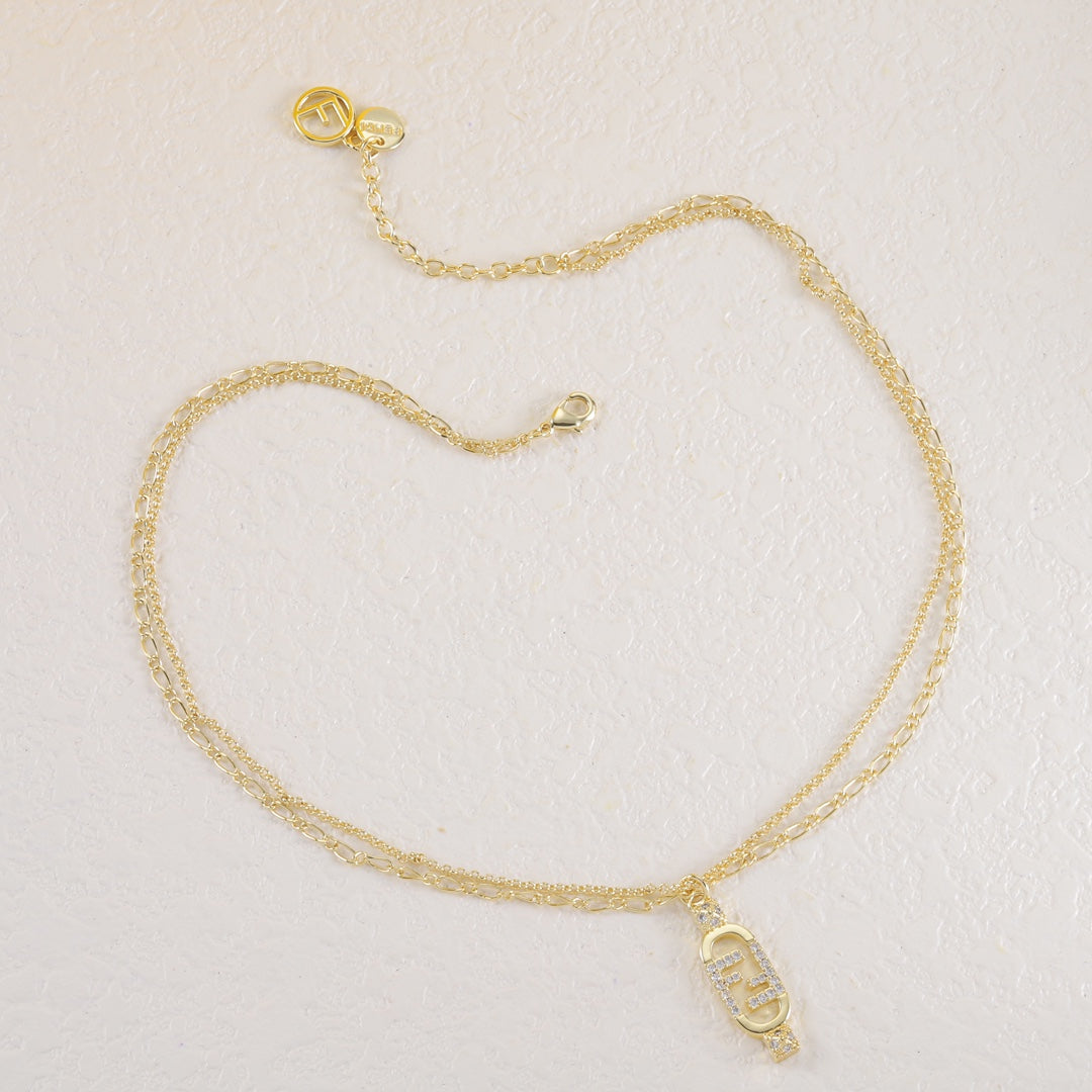 Fendi Interlocking F Crystal Necklace – Luxury Designer Jewelry – product image 1