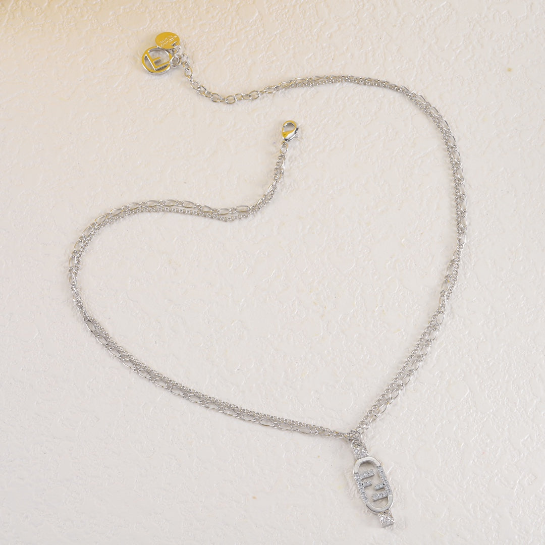 Fendi Interlocking F Crystal Necklace – Luxury Designer Jewelry – product image 4