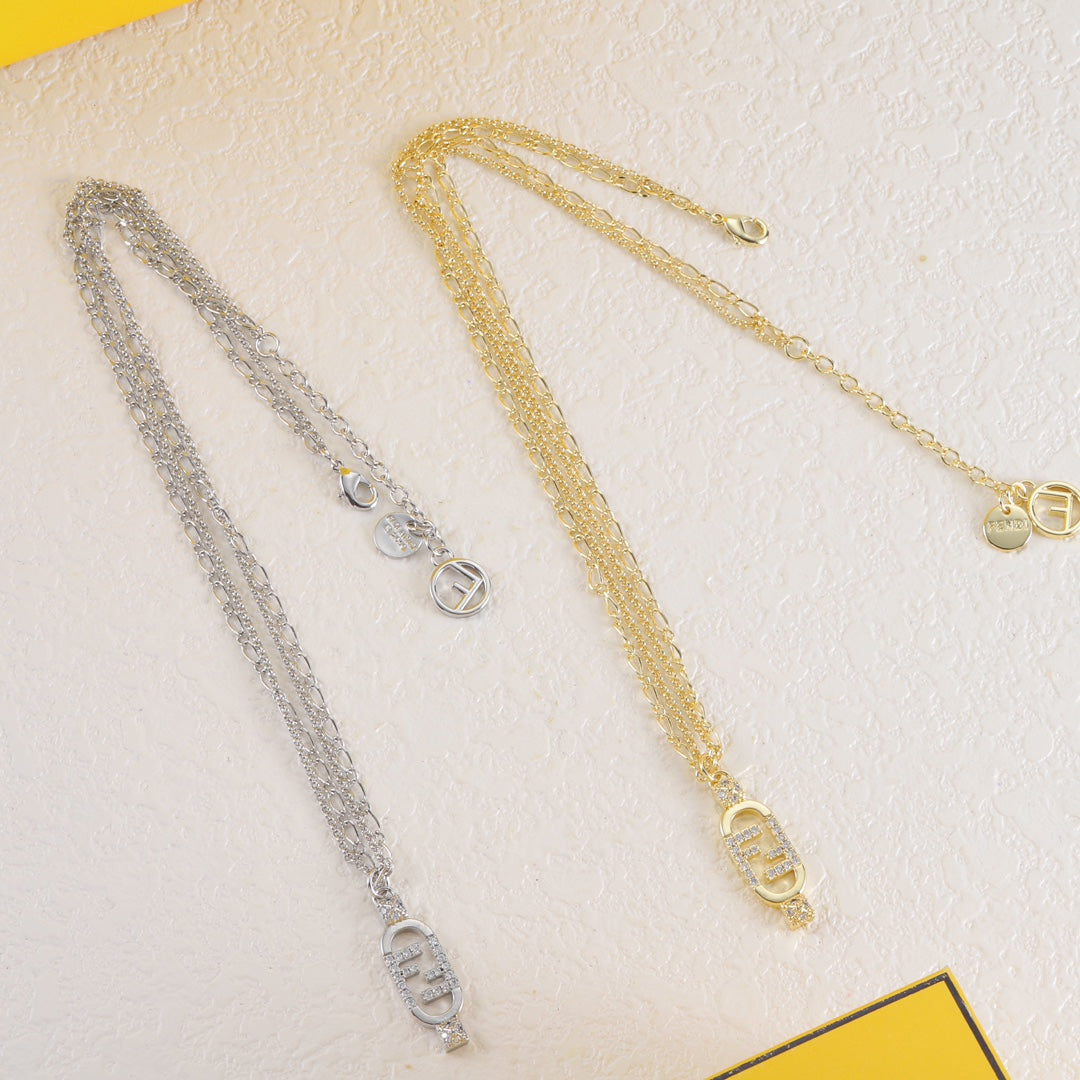 Fendi Interlocking F Crystal Necklace – Luxury Designer Jewelry – product image 5