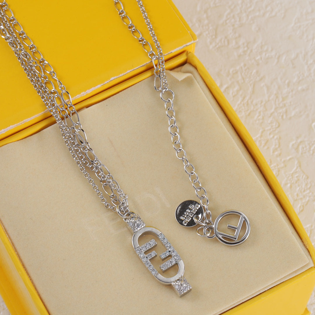 Fendi Interlocking F Crystal Necklace – Luxury Designer Jewelry – product image 9