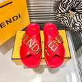 Fendi Metal Letters Leather Comfortable Slippers – slippers product image 2