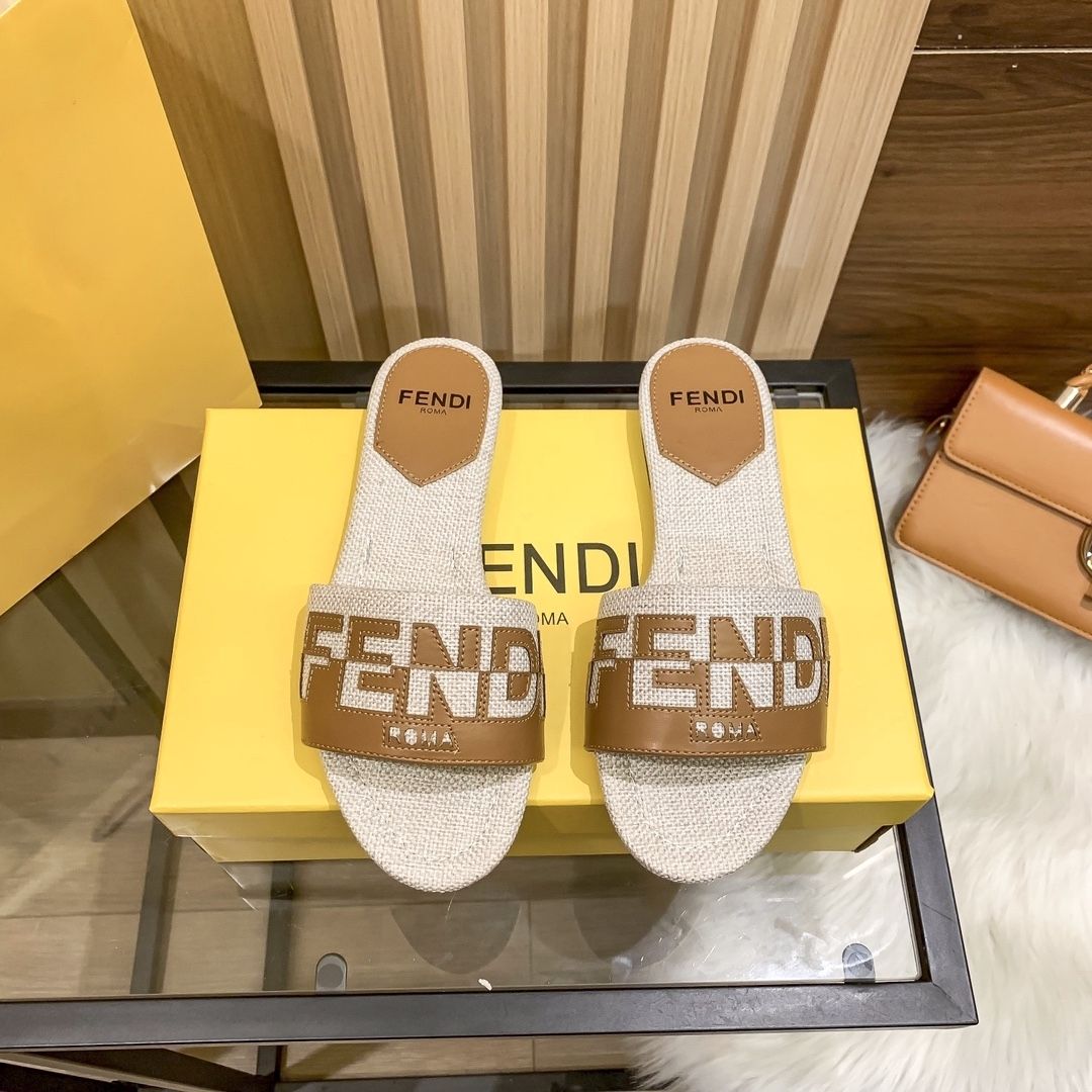 Fendi Monogrammed Classic Flat Slippers – slippers product image 1
