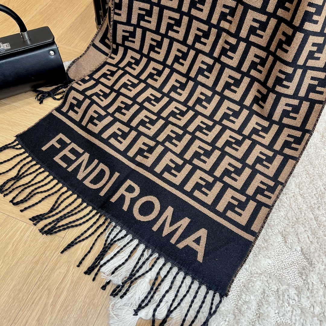 Fendi Premium Woven Vintage F Embossed Scarf for Women – product image 1