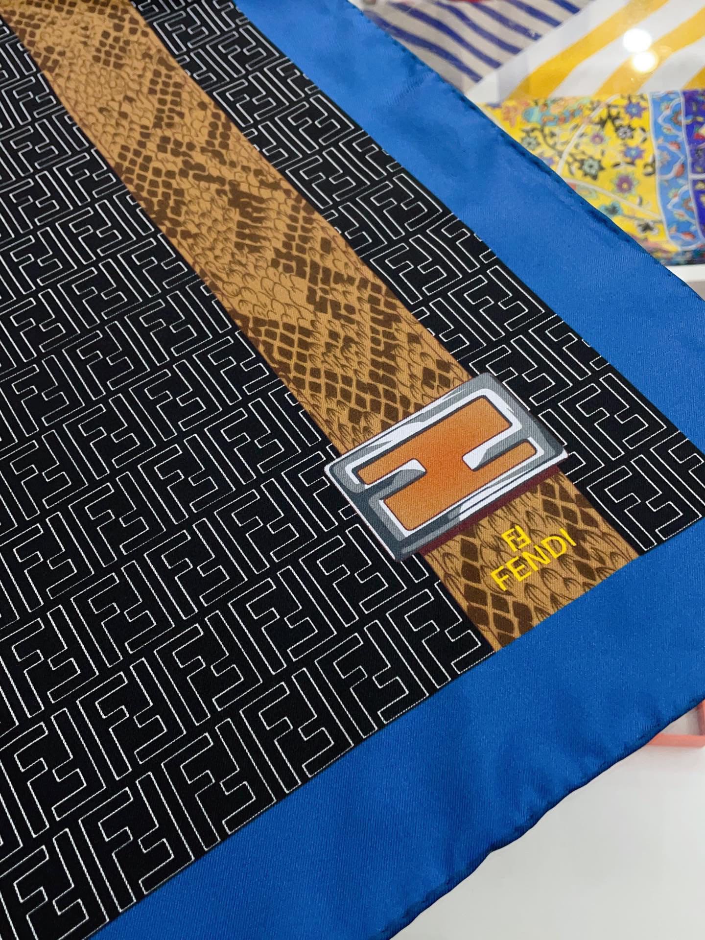 Fendi Retro Pattern Square Silk Scarf for Women – product image 10