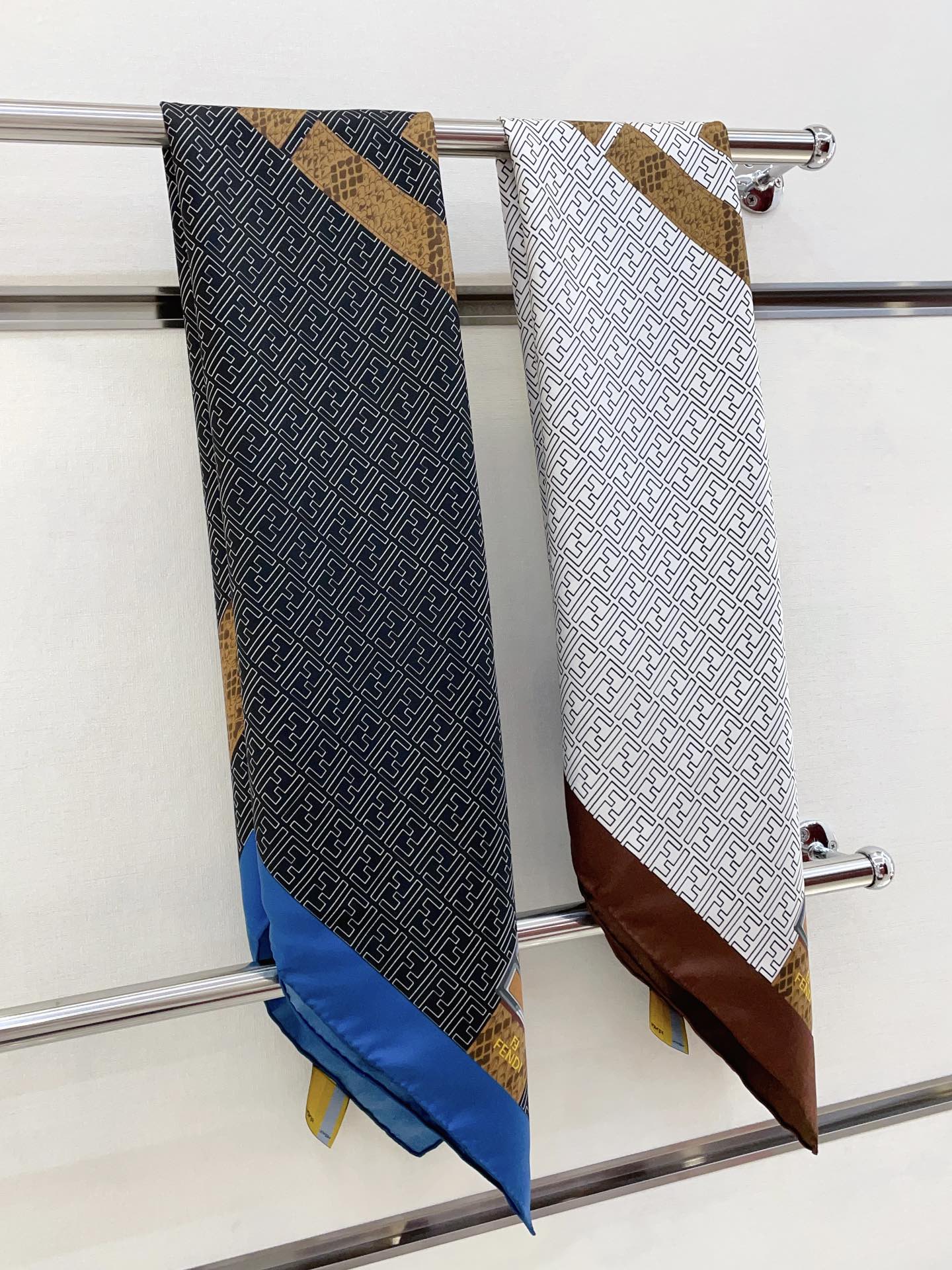 Fendi Retro Pattern Square Silk Scarf for Women – product image 12