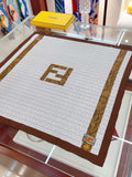 Fendi Retro Pattern Square Silk Scarf for Women – product image 3