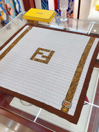 Fendi Retro Pattern Square Silk Scarf for Women – product image 3