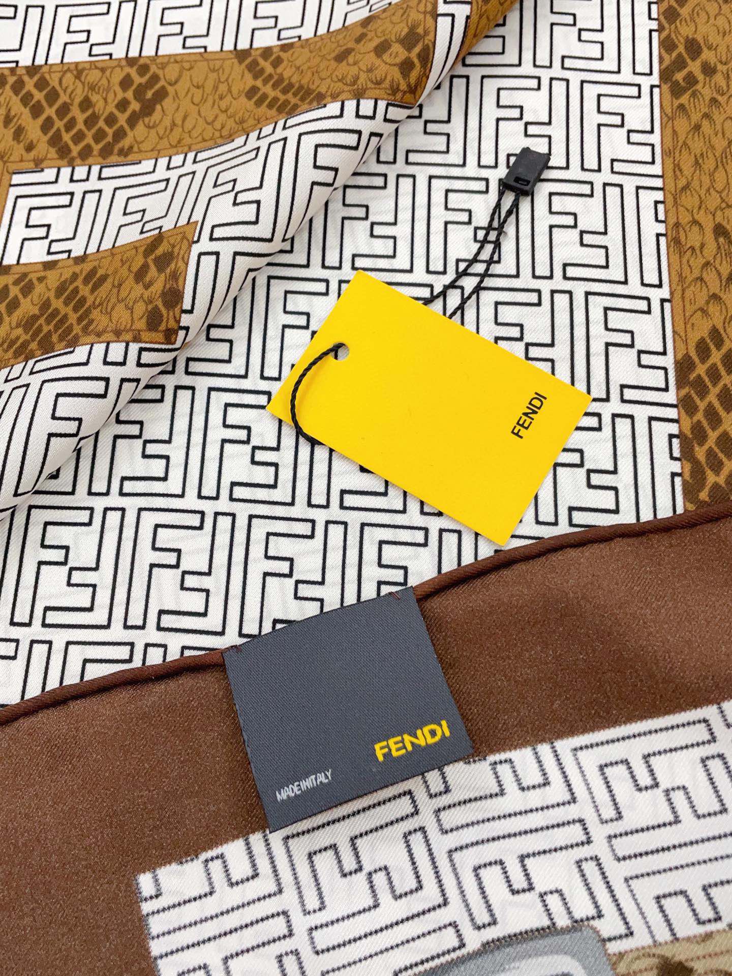 Fendi Retro Pattern Square Silk Scarf for Women – product image 8
