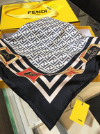 Fendi Twill Silk Emblem Print Square Scarf for Women – product image 12