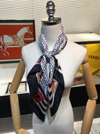 Fendi Twill Silk Emblem Print Square Scarf for Women – product image 15