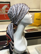 Fendi Twill Silk Emblem Print Square Scarf for Women – product image 16