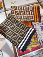 Fendi Twill Silk FF Monogram Square Scarf for Women – product image 18