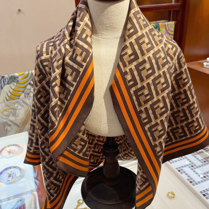 Fendi Twill Silk FF Monogram Square Scarf for Women – product image 7