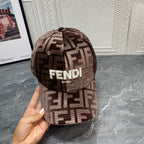 Side view of FENDI FF baseball cap