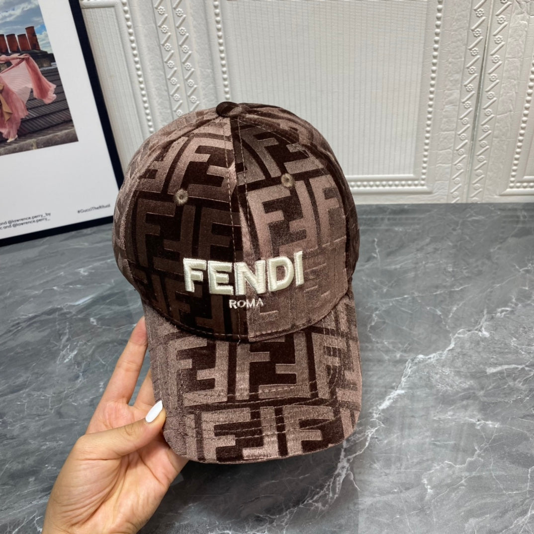 Side view of FENDI FF baseball cap