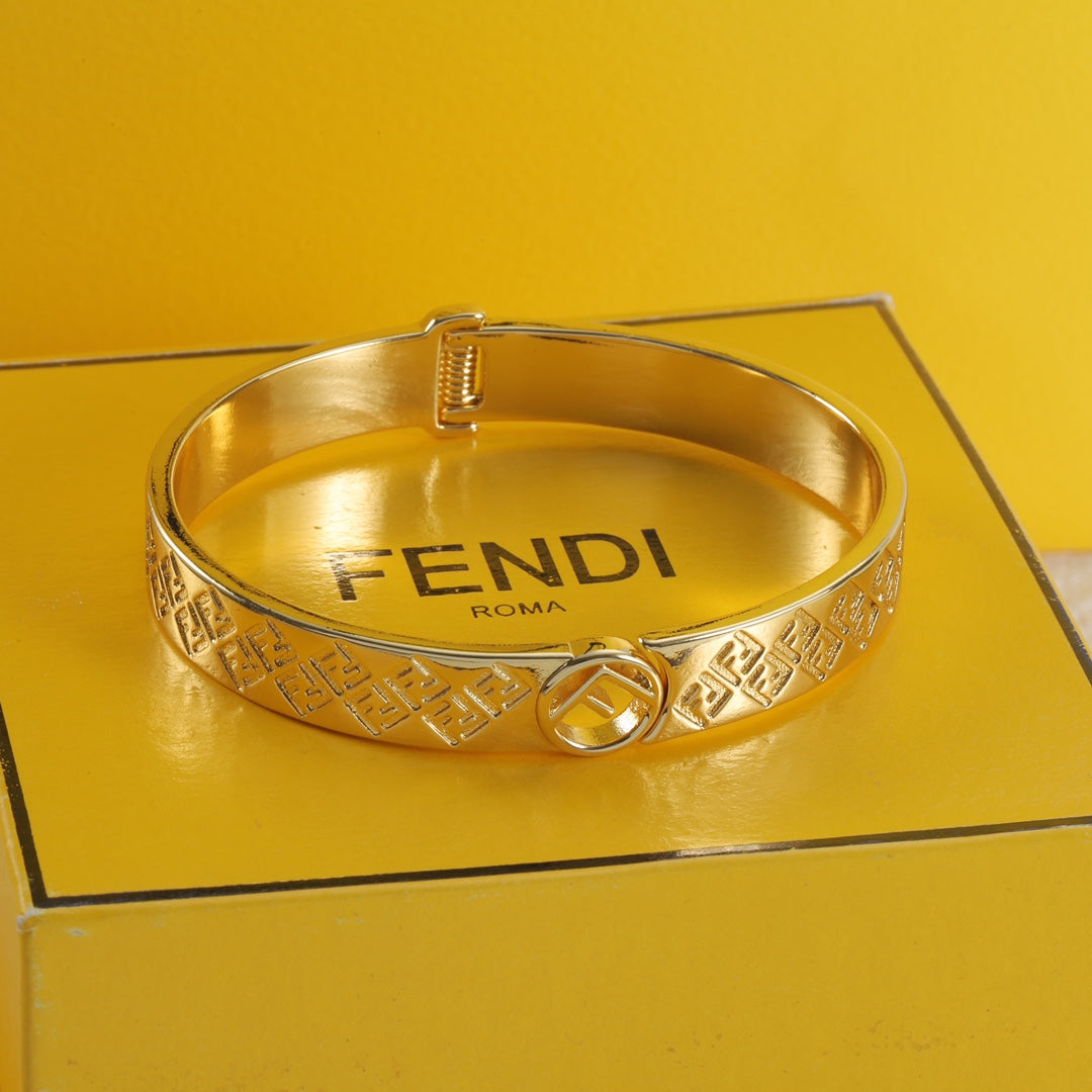 Fendi Vintage F Engraved Metal Bracelet – Luxury Jewelry – product image 2