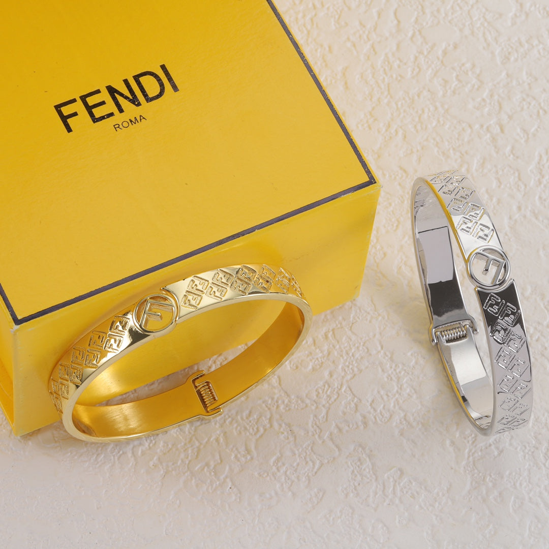 Fendi Vintage F Engraved Metal Bracelet – Luxury Jewelry – product image 5