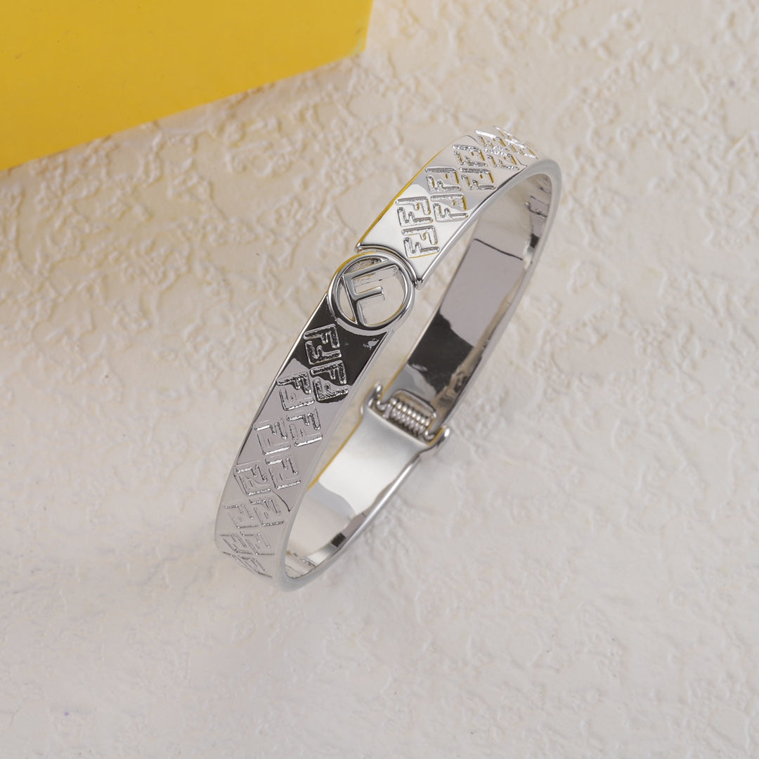Fendi Vintage F Engraved Metal Bracelet – Luxury Jewelry – product image 8